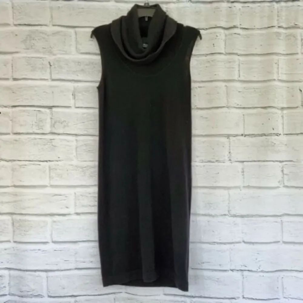 Exposite By Magaschoni Sleeveless Cowl Neck Cashmere Dress Black Womens Medium